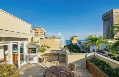 Raridade: cobertura duplex | 4 quartos (2 suítes) | vista mar | 2 vagas | piscina e churrasqueira | leblon