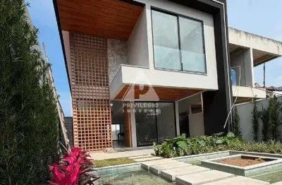 Casa contemporânea triplex - 4 suítes, piscina - varanda gourmet, - condomínio rio mar - barra da tijuca