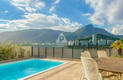 Cobertura triplex de luxo com piscina e vista 360º para a lagoa, cristo e dois irmãos