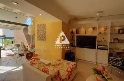 Excelente cobertura duplex, 4 quartos, suíte, 2 vagas na escritura, localização cobiçada - laranjeiras - rio de janeiro - rj