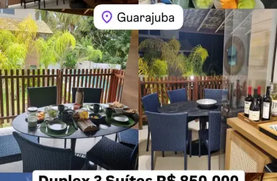 Village duplex 3 suítes porteira fechada em guarajuba