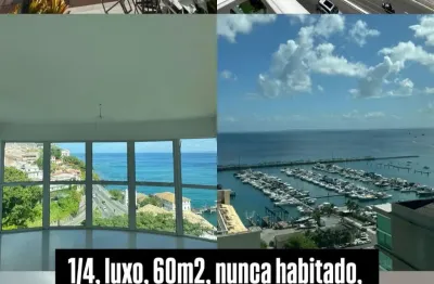 Apartamento 1/4 sala, alto padräo, 60 m2 vista mar cloc marina residence