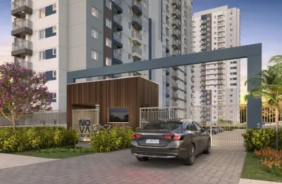 Apartamentos (60m²) 3 quartos com varanda, 1 suíte, 1 vaga para carro, condomínio fechado e área de lazer em irajá