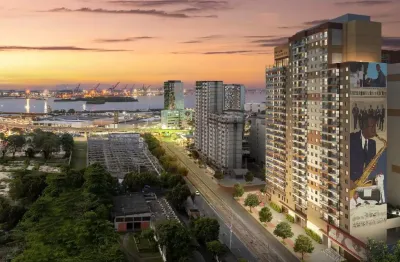 Apartamentos 1 quarto, varanda, condomínio com área de lazer resort, lojas comerciais, no porto maravilha