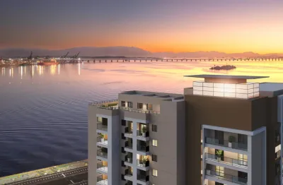 Lançamento double studio 2 quartos vista para a baía (54m²) 2 quartos com varanda, condomínio fechado, área de lazer no porto maravilha
