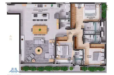 Apartamento com 3 dormitórios à venda, 141 m² por r$ 4.153.516,00 - centro - florianópolis/sc