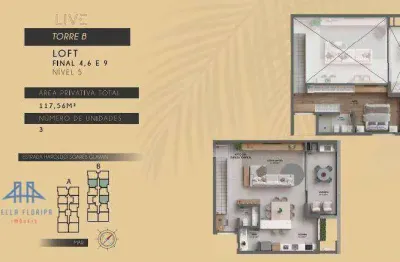 Loft com 1 dormitório à venda, 117 m² por r$ 1.737.000,00 - cacupé - florianópolis/sc