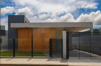 Casa moderna com 3 suítes, lavabo, 360 m² área construída, espaço gourmet, por r$ 2.640.000 - córrego grande - florianópolis/sc