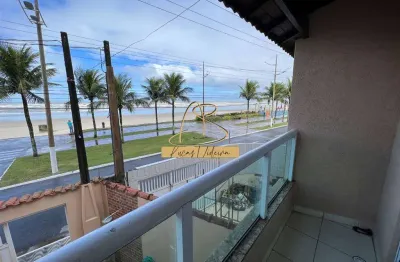 Sobrado frente praia solemar, 02 dormitórios com vista para o mar!