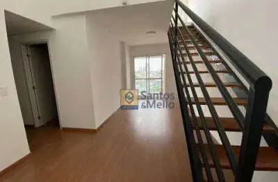 Cobertura com 2 dormitórios para alugar, 83 m² por r$ 3.780,00/mês - vila pires - santo andré/sp