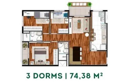 Apartamento à Venda – Central Park / Barueri   74m² 03 quartos 02 vagas cobertas