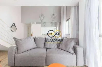 Locação e venda - studio duplex equipado e decorado - 2 quartos - 2 suítes, cozinha planejada, cocierge - 2 vagas - brooklin - sp.