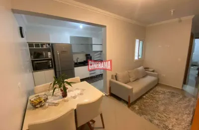 Apartamento à venda, 2 quartos, 1 suíte, 1 vaga, vila scarpelli - santo andré/sp