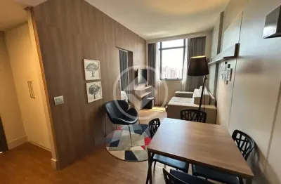 Apartamento de 1 dormitório no batel, andar alto, mobiliado e decorado. codigo: 93822