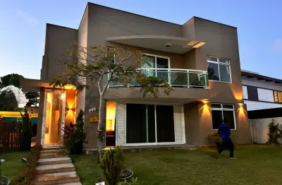 Acredite !!!! casa 500m², no condomínio alphaville fortaleza, 5 suítes, 100%  projetada, mobiliada e climatizada, 5 vagas