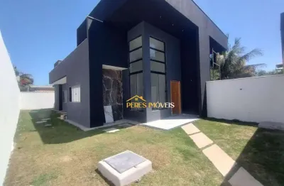 Fase final de acabamento! casa de alto padrão à venda por r$ 450.000 - enseada das gaivotas - rio das ostras/rj