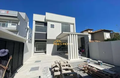 Lançamento de casa de alto padrão com 3 suítes à venda por r$ 810.000 - costa azul - rio das ostras/rj