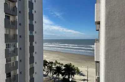 Apartamento frente mar na praia grande, com 02 dormitorios no jardim real.