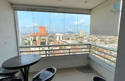 Alugo apartamento 01 dormitório, mobiliado, lazer completo na cobertura, 01 vaga de garagem, próximo da unimes/unilus, encruzilhada, santos.