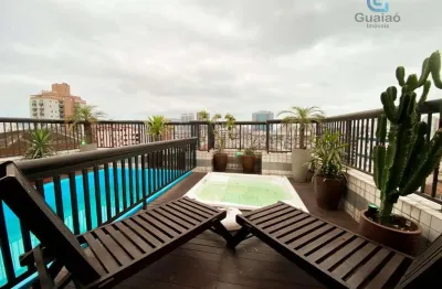 Vendo linda cobertura triplex, 05 dormitórios, aparecida, santos