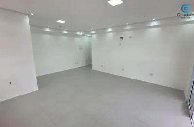 Alugo sala comercial nova no the one office tower, garagem, andar alto, sacada, 38m², ponta da praia, santos