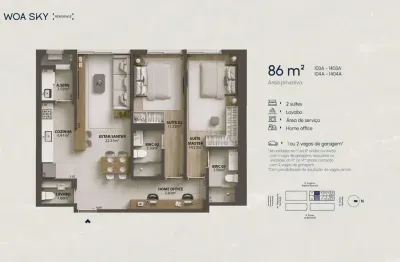 Apartamento com 2 quartos à venda na Rua Eugênio Raulino Koerich, 100, Campinas, São José