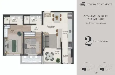 Apartamento 2 quartos Campinas São José Estação Continente