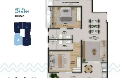 Apartamento 2 quartos Pântano do Sul Florianópolis Wave Residencial