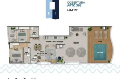 Cobertura 2 quartos Pântano do Sul Florianópolis Wave Residencial