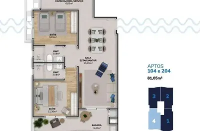 Apartamento 2 quartos Pântano do Sul Florianópolis Wave Residencial