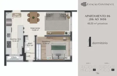 Apartamento com 1 quarto à venda na Rua Eugênio Raulino Koerich, 266, Campinas, São José