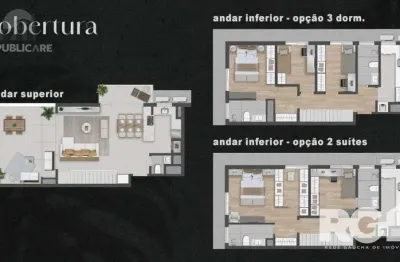 Apartamento cobertura à venda no bairro petrópolis com 134 m² e 3 dormitórios/quartos.