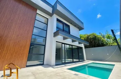 Casa em construção em condomínio fechado no américa em joinville, 3 suítes, 2 vagas cobertas