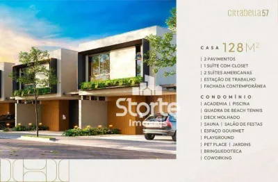 Casa estilos sobrados à venda, 128m² a partir de r$ 1.127.896 - condomínio cittadella 57 - uberlândia/mg