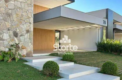 Casa alto padrão com 3 suítes à venda, 220 m² por r$ 2.200.000 - condomínio alphaville 1 - uberlândia/mg