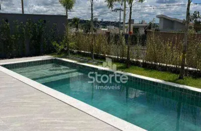Casa alto padrão estilo sobrado com 4 suítes à venda, 285m² por r$ 3.390.000 - condomínio tamboré  - uberlândia/mg