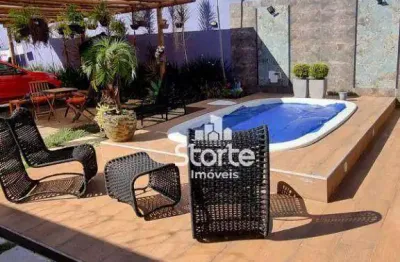 Sobrado com 2/4 e completa área de lazer, 170m² por r$ 850.000 - portal do vale - uberlândia/mg