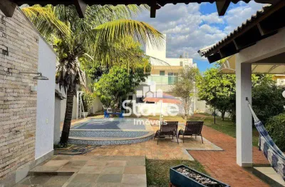 Lindo sobrado com 562,12m² e 7/4 localizado no morada da colina com espaçosa área gourmet e de lazer - r$ 2.850.000 - uberlândia/mg