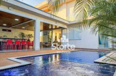 Belíssimo sobrado com 4 suítes à venda, 549m² por r$ 4.500.000 - jardim karaíba - uberlândia/mg