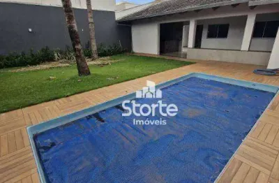 Maravilhosa casa com planejados, piscina e área gourmet à venda, 161m² por r$ 590.000 - shopping park - uberlândia/minas gerais