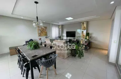 Cobertura duplex todo no planejado com 03 suítes à 100m do praia clube vista única da varanda gourmet com 140m² à venda por r$ 1.300.000 - uberlândia