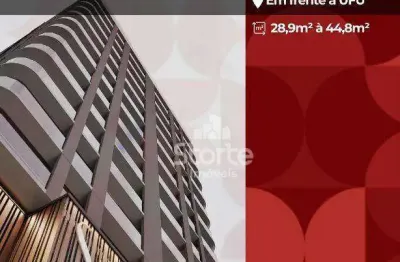 Studios à venda de 28,9m² à 44,8m² sendo a partir de r$ 446.552 - à 100m da portaria da ufu - santa mônica - uberlândia/mg
