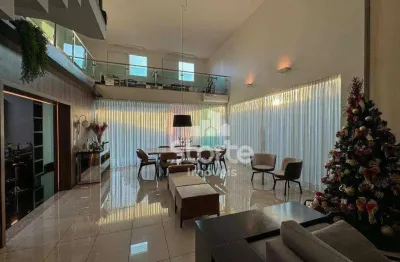Casa estilo sobrado com 3 suítes à venda, 362m² por r$ 2.900.000 - condomínio gávea hill ii - uberlândia/mg
