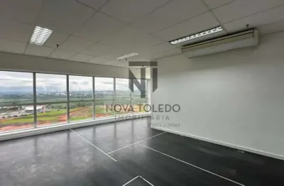 Sala comercial com excelente vista e 2 vagas para locação no jardim aquarius.