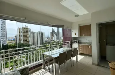 Apartamento mobiliado para locação, 2 suítes - sacada gourmet, repleto de armários e frente para a praça do aquarius - jardim aquarius