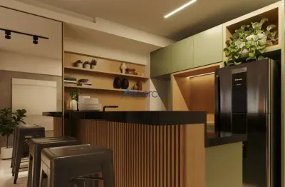 Studio garden com varanda gourmet e lazer completo na cobertura