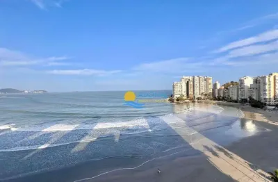 Cobertura frente mar na praia das astúrias, vista mar - guarujá/sp