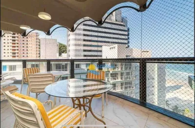 Apartamento frente ao mar à venda com vista total, lazer completo e 2 vagas na praia das astúrias - guarujá/sp