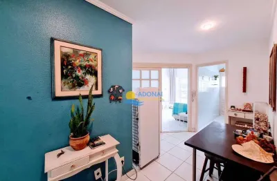 Apartamento com 1 dormitório à venda, 58 m² por r$ 350.000,00 - pitangueiras - guarujá/sp