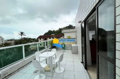 Cobertura com 1 dormitório à venda, 75 m² por r$ 350.000,00 - enseada - guarujá/sp